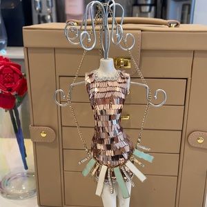 Green Rhinestone Charm Necklace